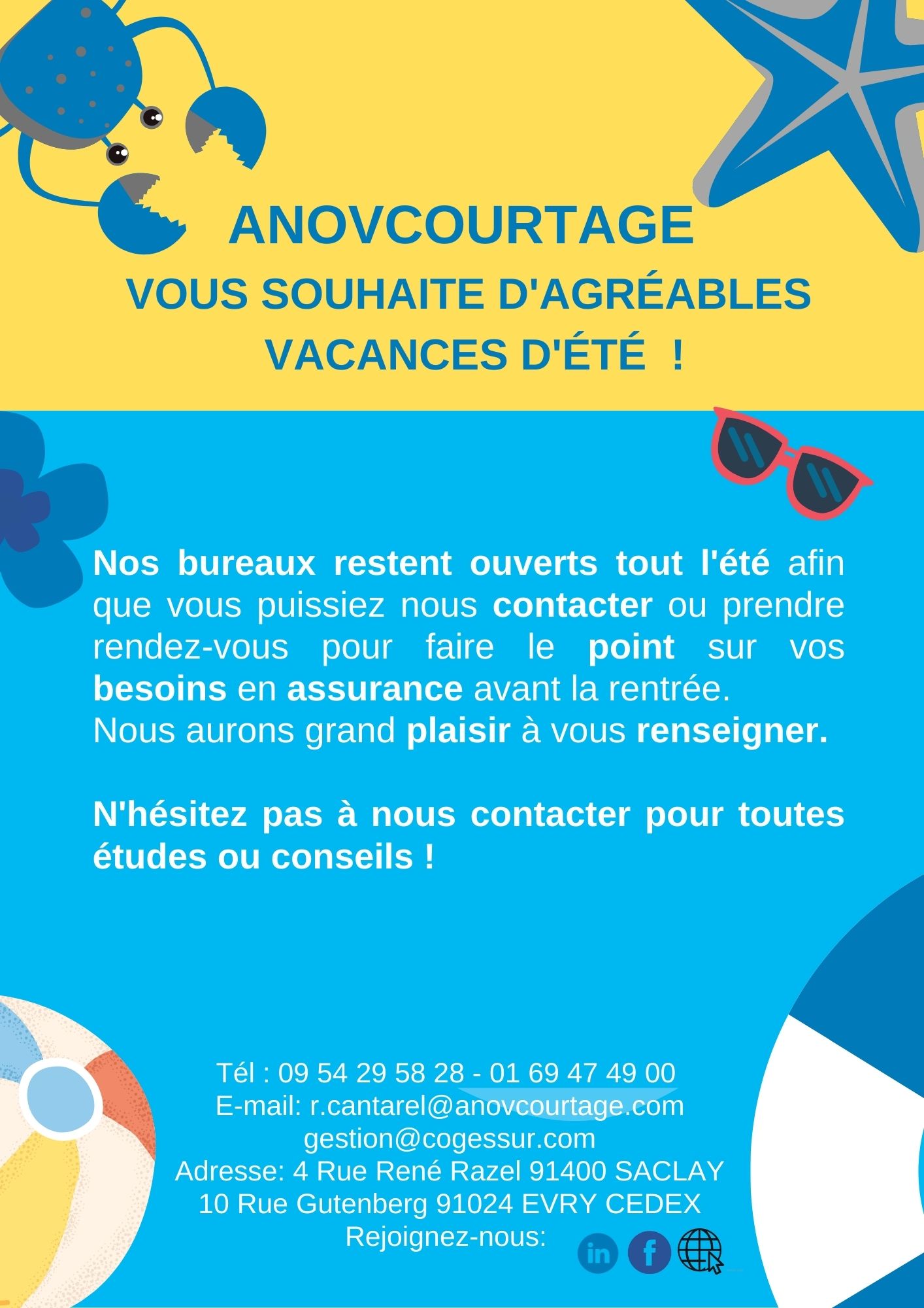 ETE 2023 Nos bureaux restent ouverts tout l’été