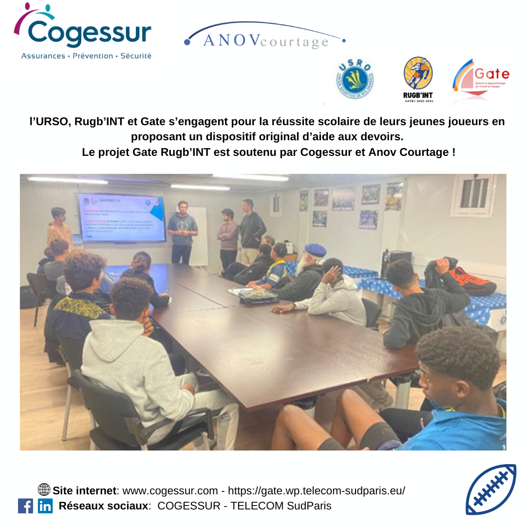 Cogessur et Anov Courtage soutiennent le projet Gate Rugb’INT !